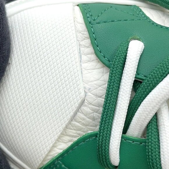 LOUIS VUITTON Tattoo Line Sneakers Size 8.5 Leather White/Green - Picture 15 of 16